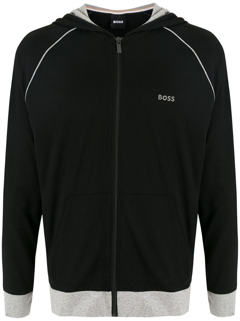 Black Zip-through Hoodie