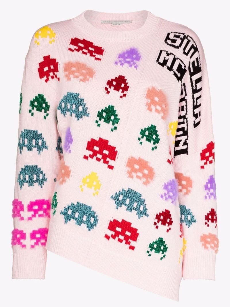Game on Asymmetric Intarsia Sweater