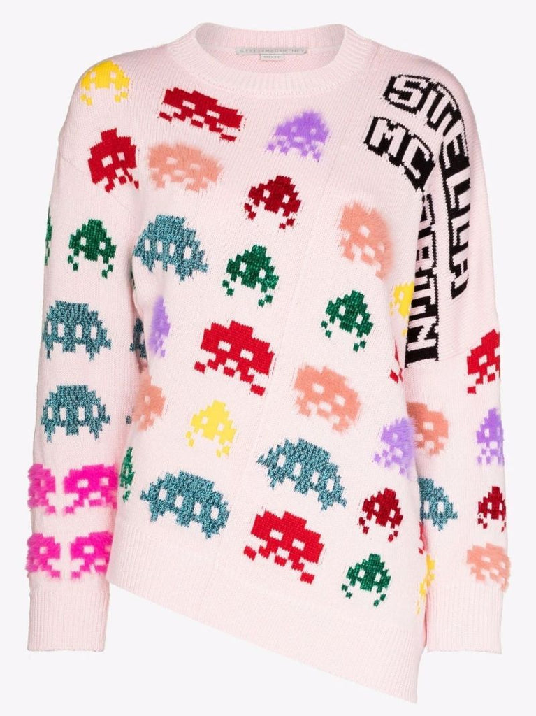 Game on Asymmetric Intarsia Sweater