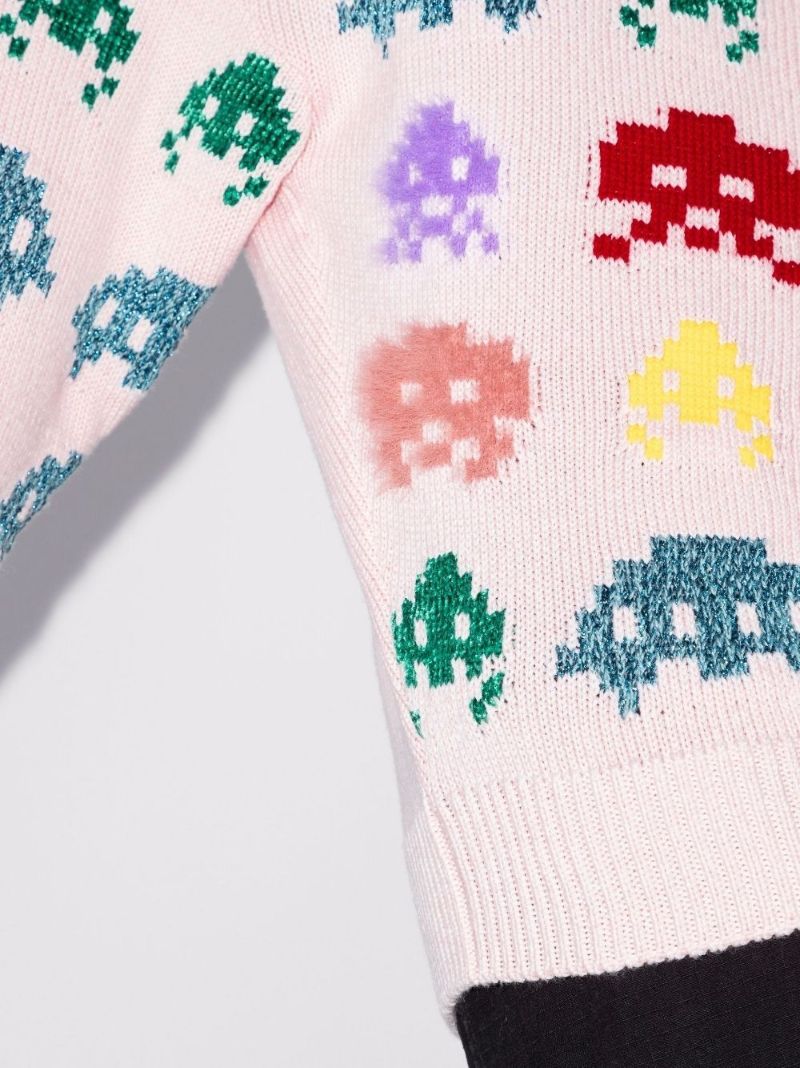 Game on Asymmetric Intarsia Sweater