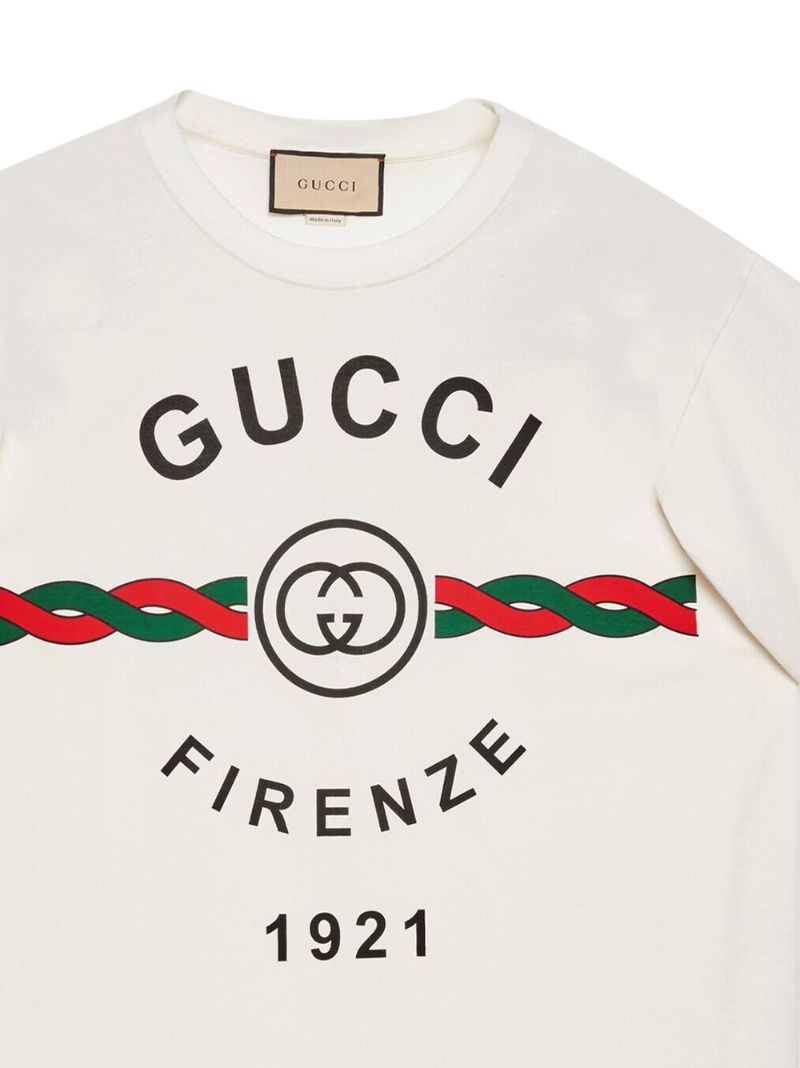 White Firenze 1921 Logo Cotton T-shirt