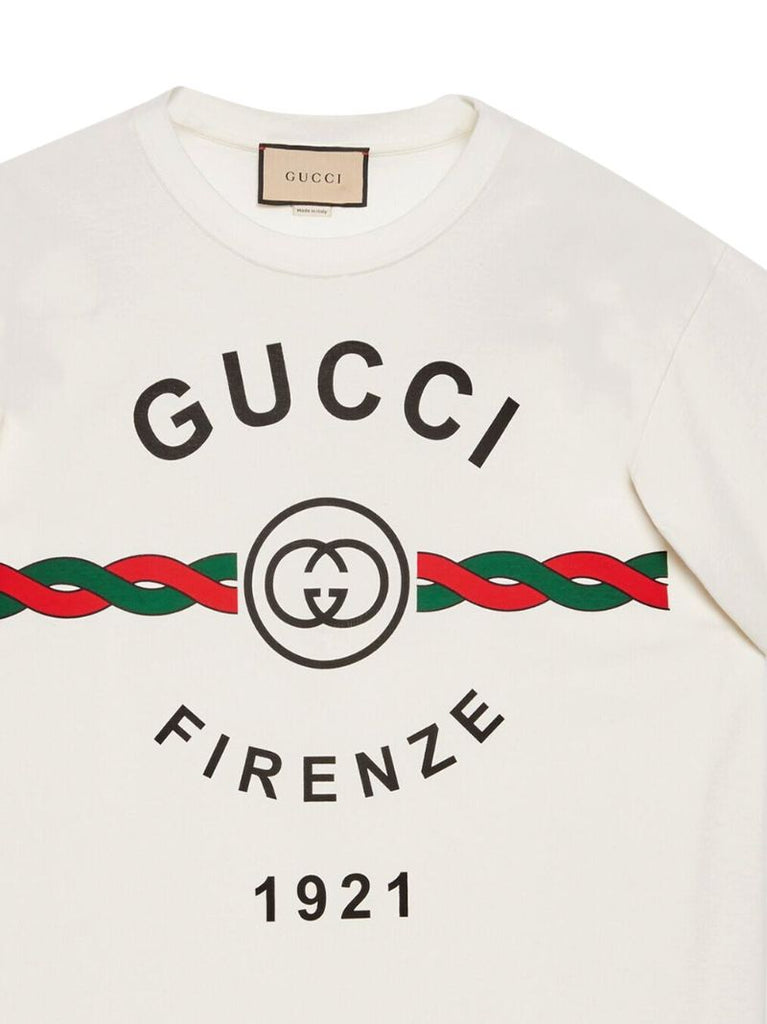 White Firenze 1921 Logo Cotton T-shirt