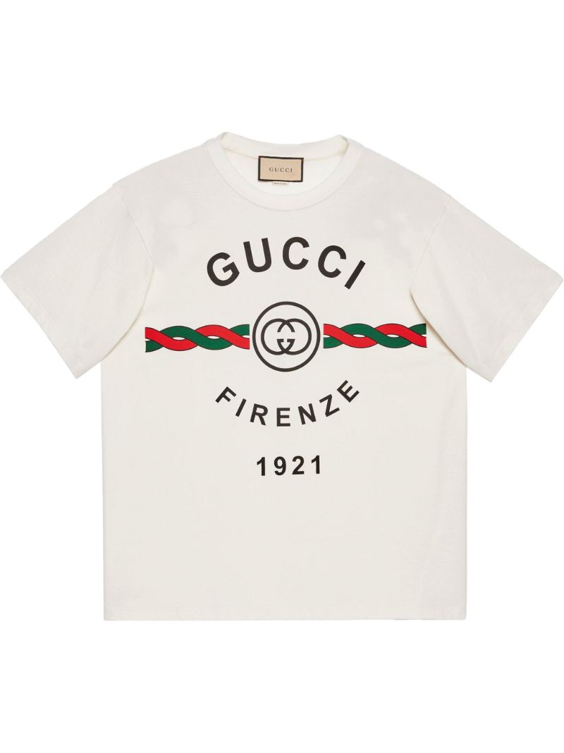 White Firenze 1921 Logo Cotton T-shirt