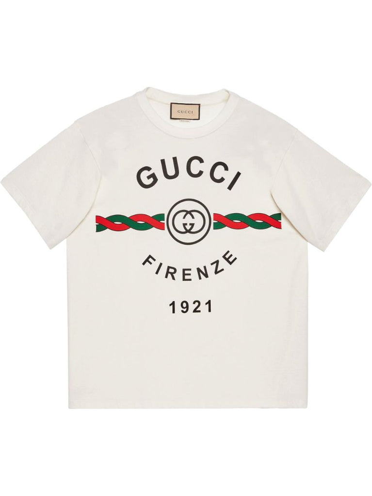 White Firenze 1921 Logo Cotton T-shirt