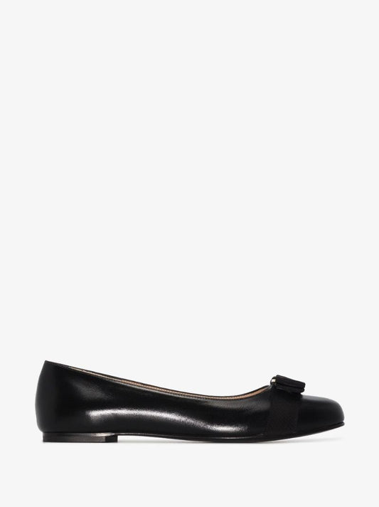 Black Varina Ballerina Leather Pumps