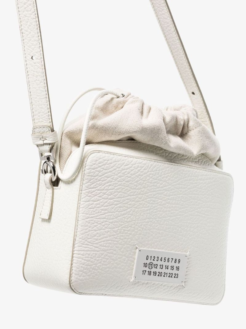 White 5ac Leather Camera Cross Body Bag