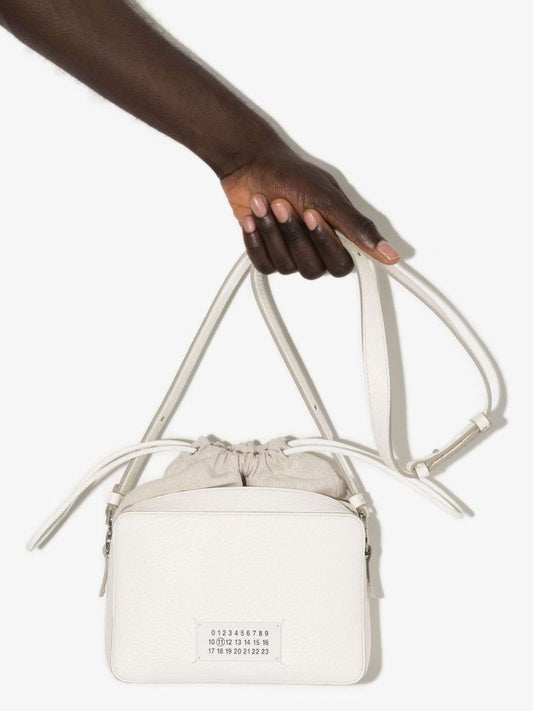 White 5ac Leather Camera Cross Body Bag