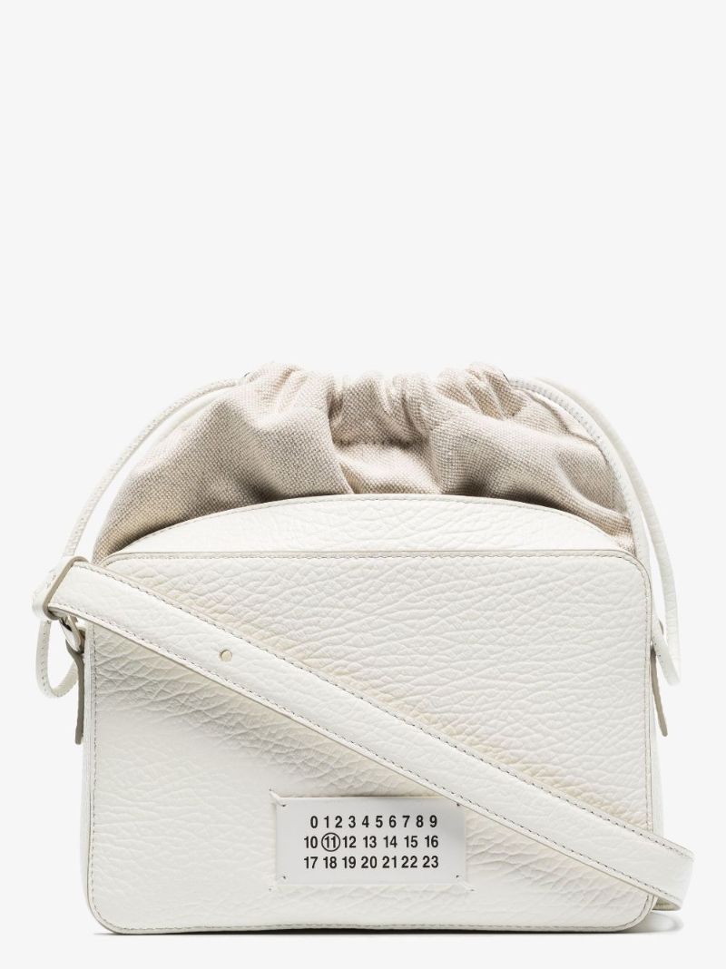 White 5ac Leather Camera Cross Body Bag