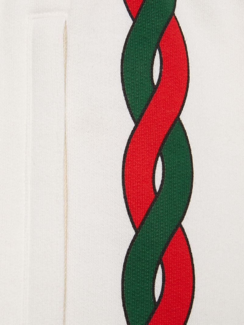 White Interlocking G Web Cotton Track Pants
