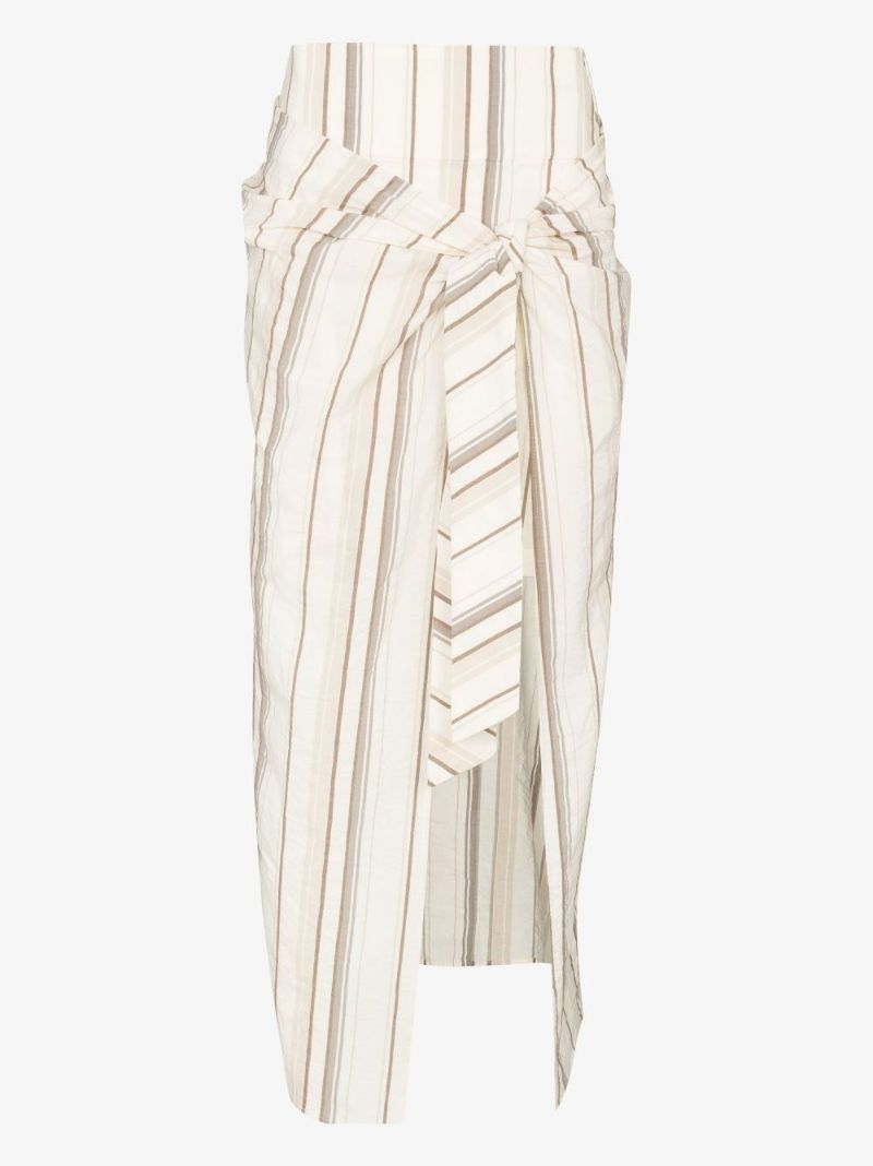 Striped Cotton Wrap Skirt