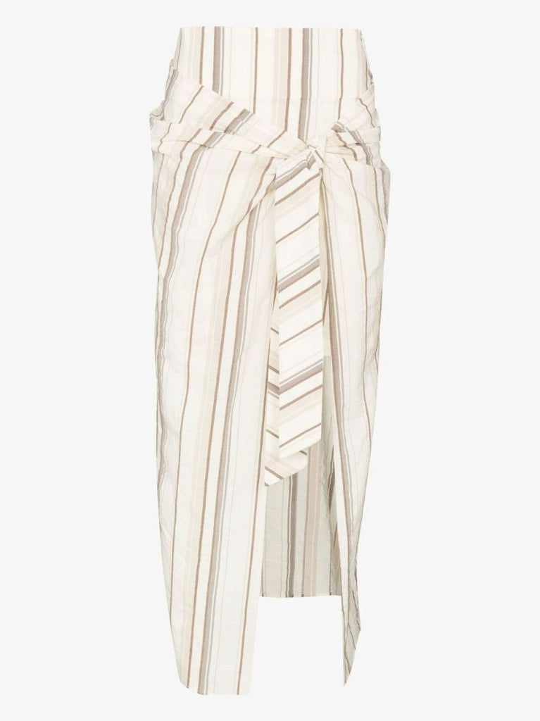 Striped Cotton Wrap Skirt
