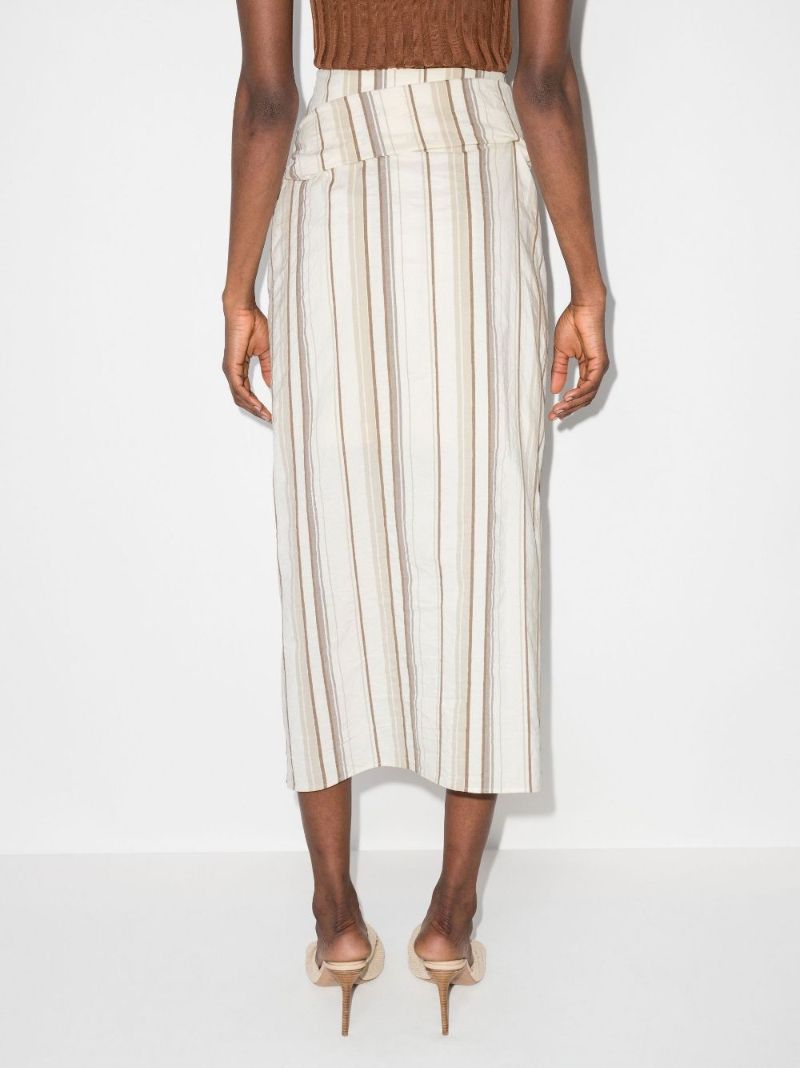 Striped Cotton Wrap Skirt
