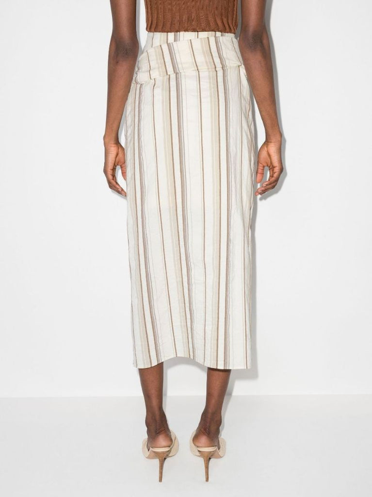 Striped Cotton Wrap Skirt