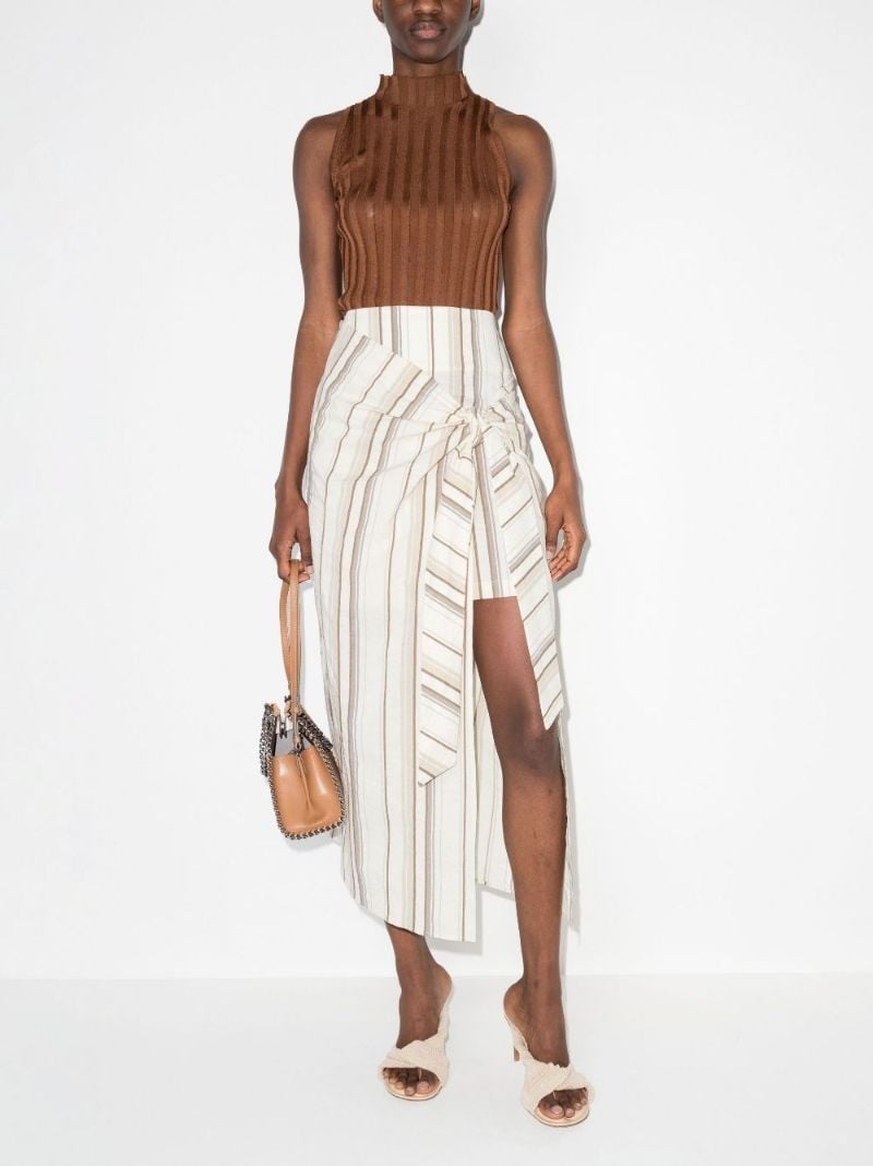 Striped Cotton Wrap Skirt