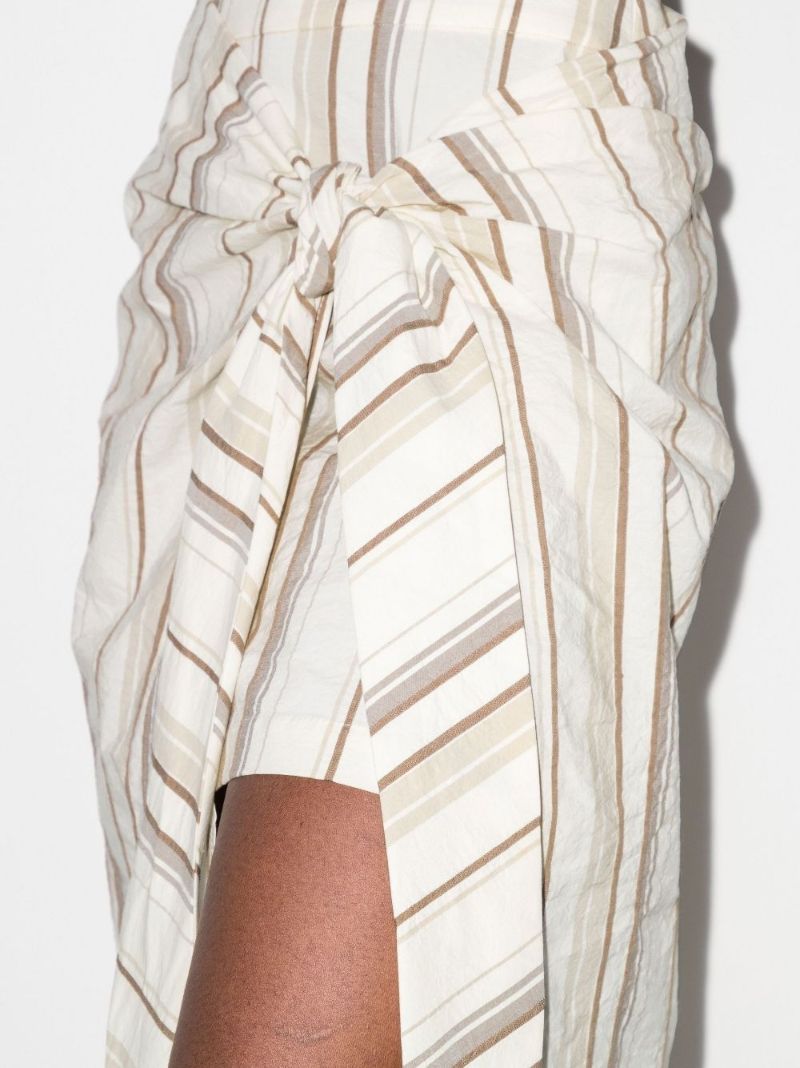 Striped Cotton Wrap Skirt
