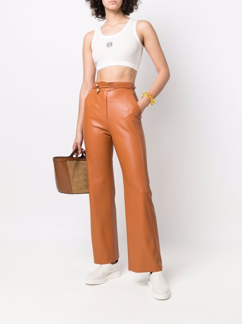 White Anagram Cotton Crop Top