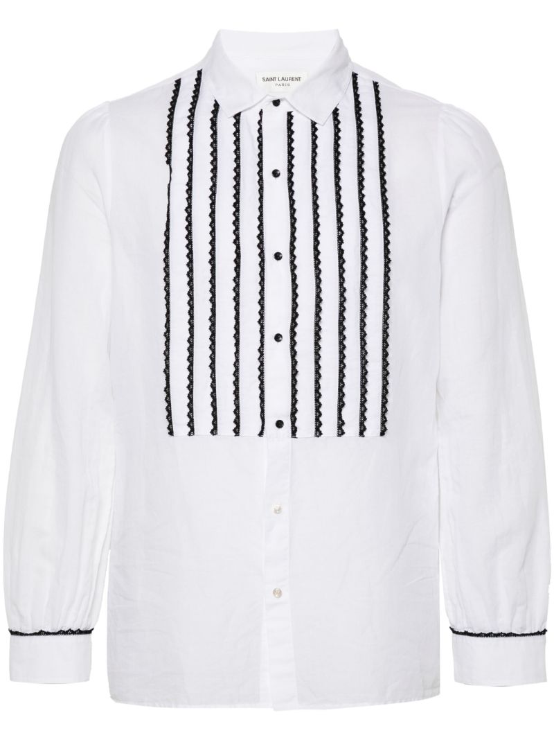 White Lace Trim Shirt