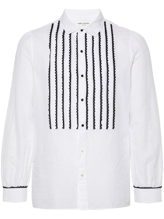 White Lace Trim Shirt