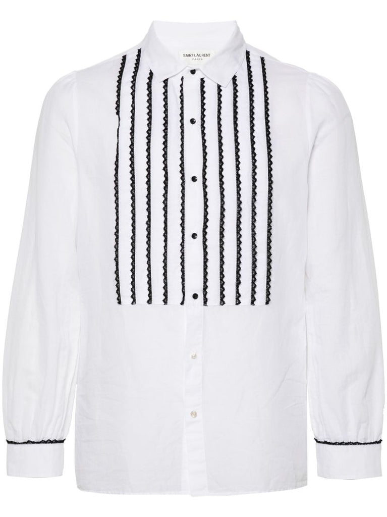 White Lace Trim Shirt