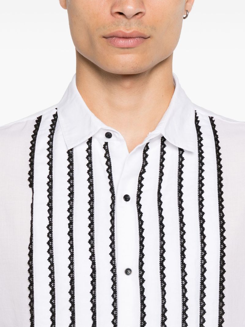 White Lace Trim Shirt