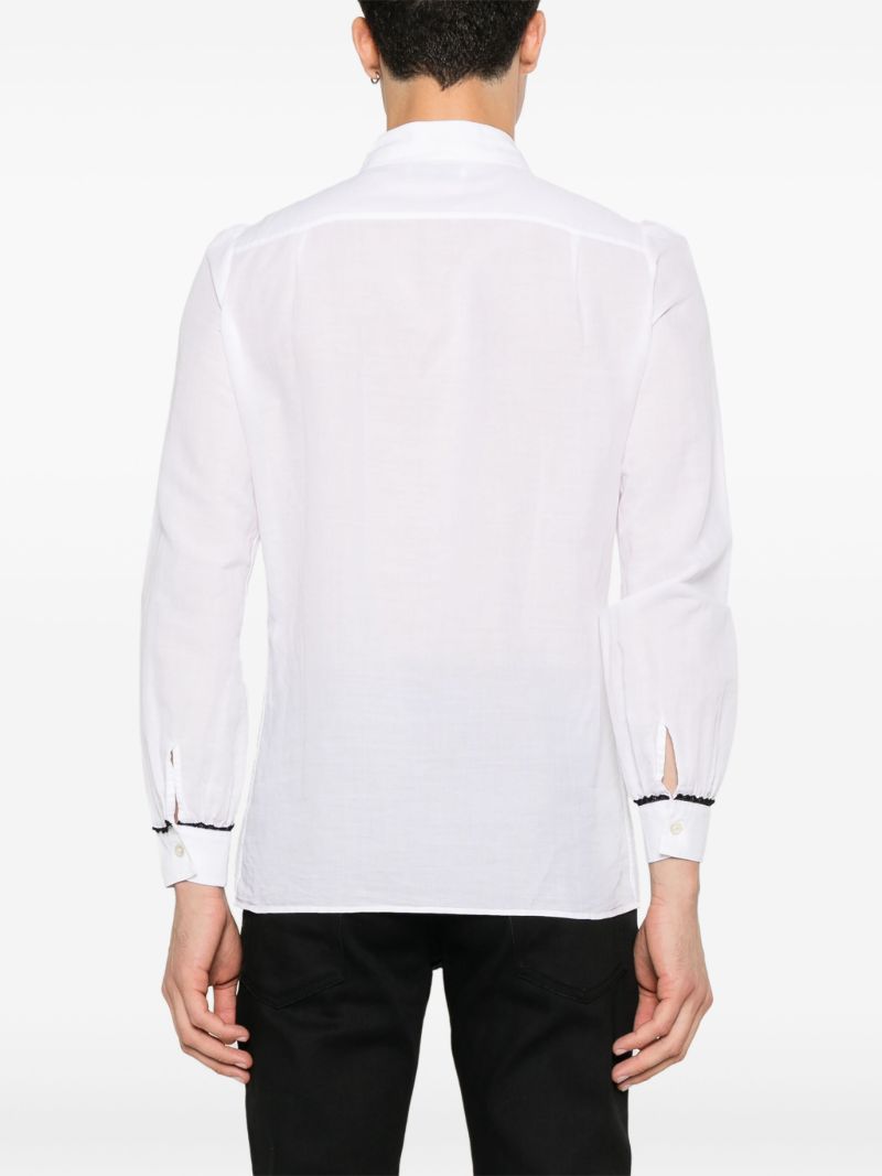 White Lace Trim Shirt