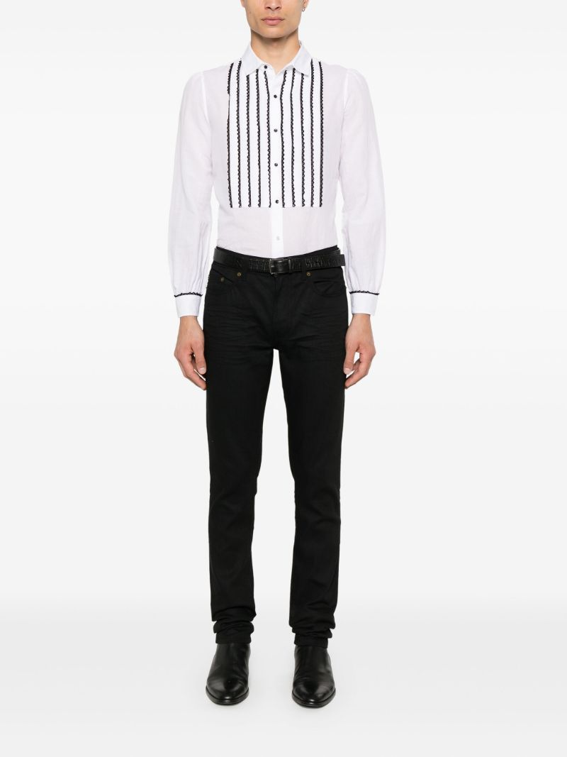 White Lace Trim Shirt