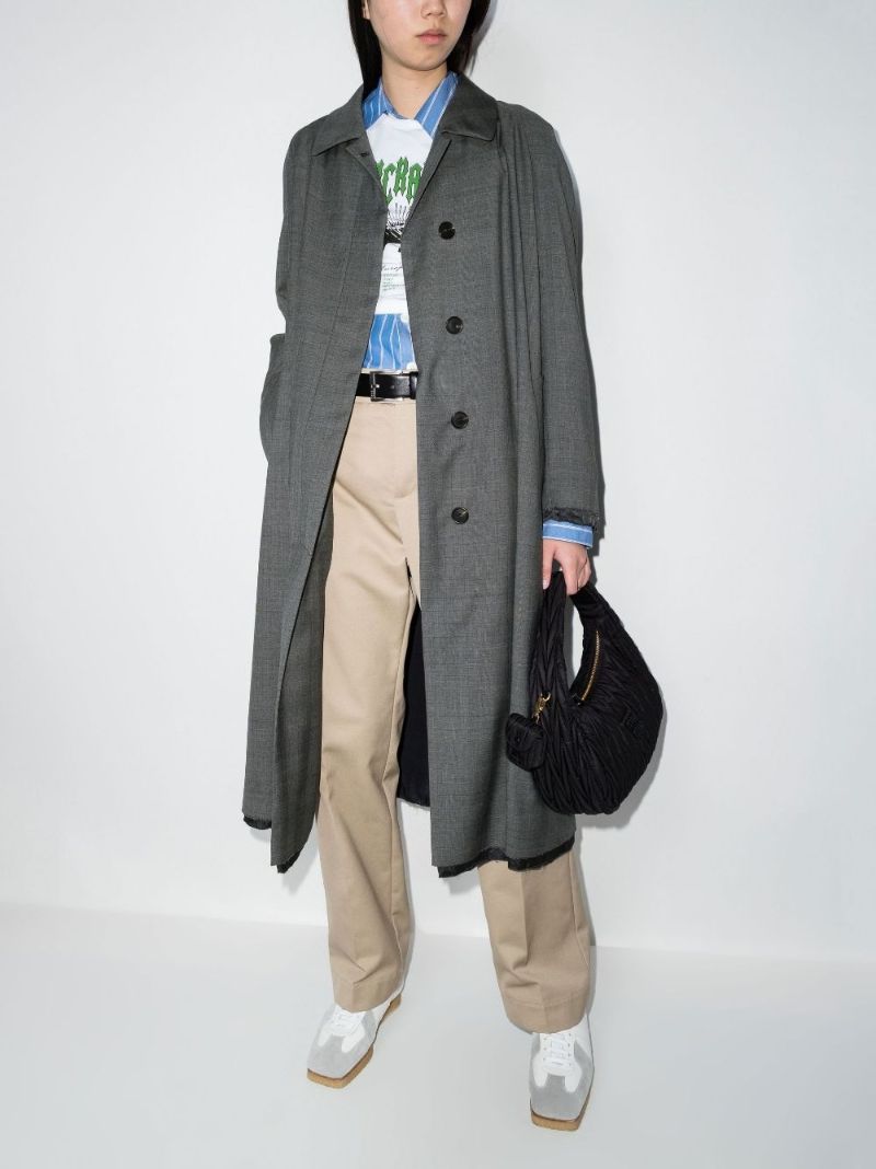 Prince of Wales Check Wool Coat