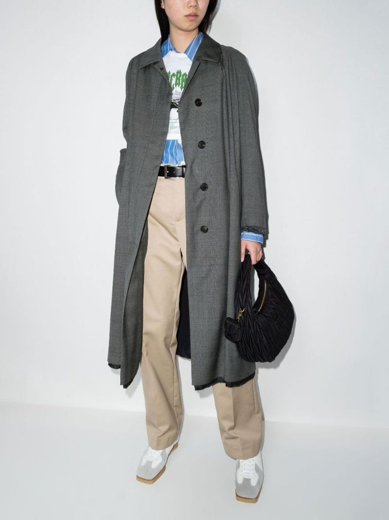 Prince of Wales Check Wool Coat