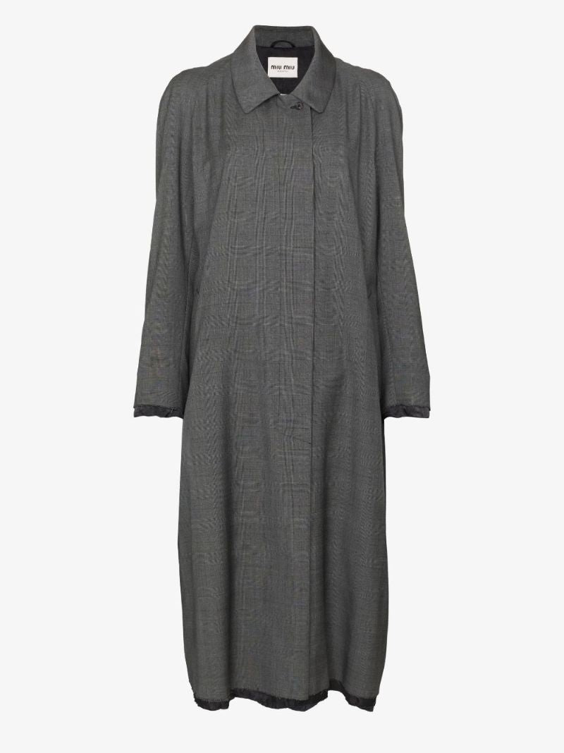 Prince of Wales Check Wool Coat