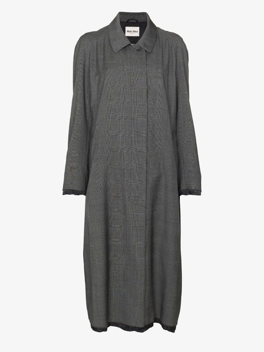 Prince of Wales Check Wool Coat