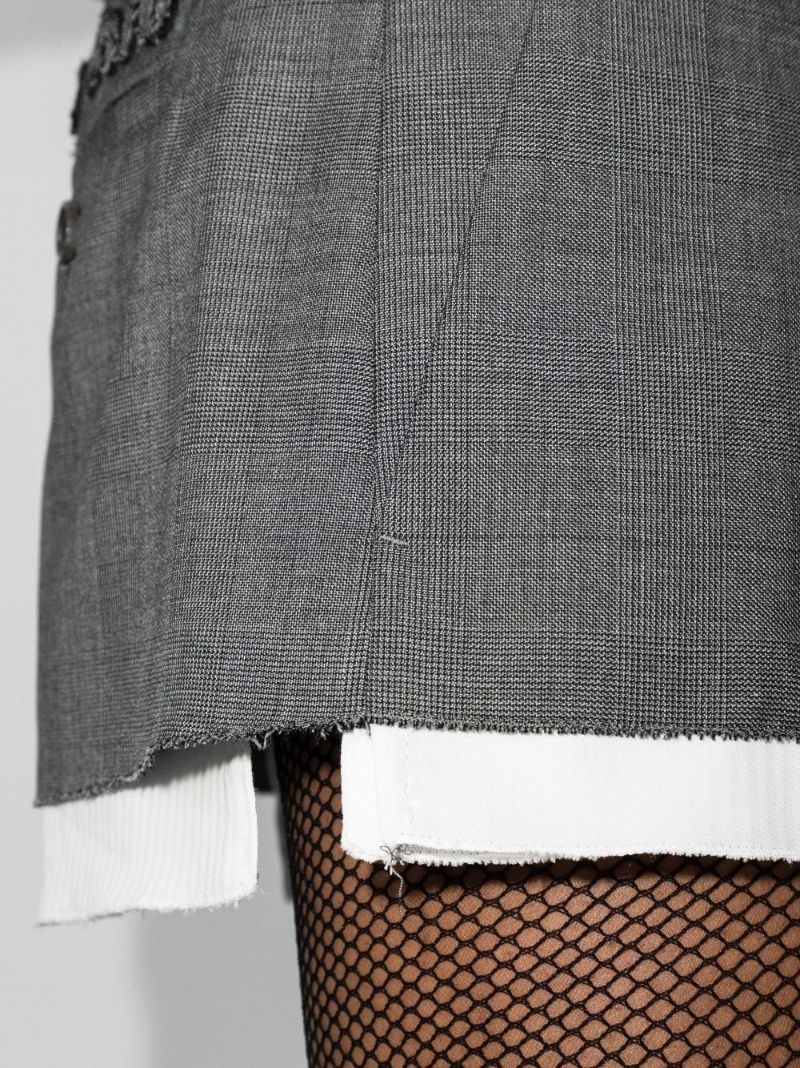 Prince of Wales Check Wool Mini Skirt