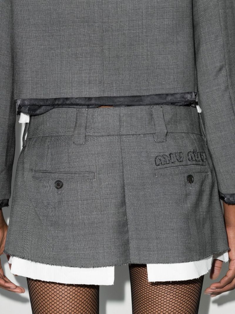 Prince of Wales Check Wool Mini Skirt