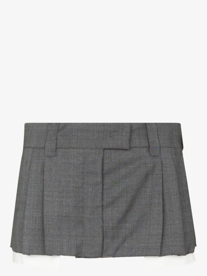Prince of Wales Check Wool Mini Skirt