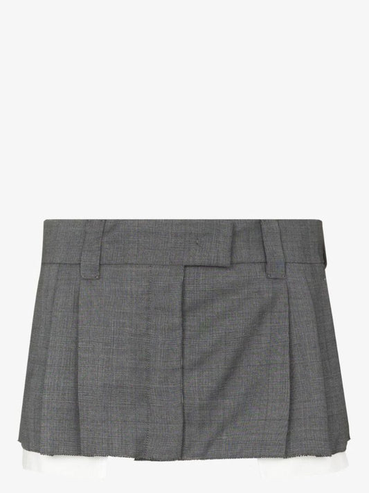 Prince of Wales Check Wool Mini Skirt