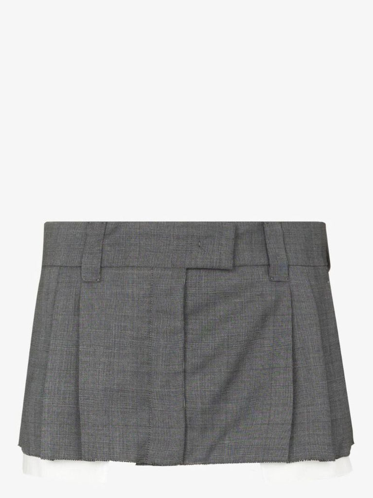 Prince of Wales Check Wool Mini Skirt