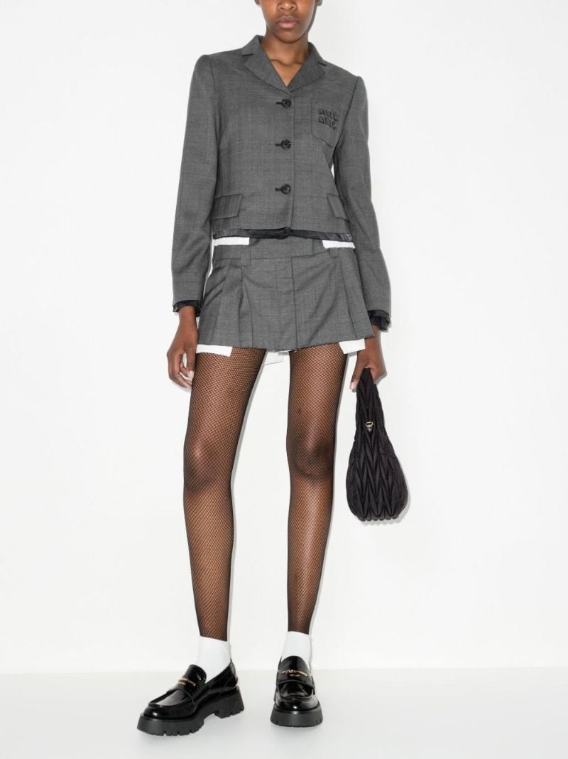 Prince of Wales Check Wool Mini Skirt