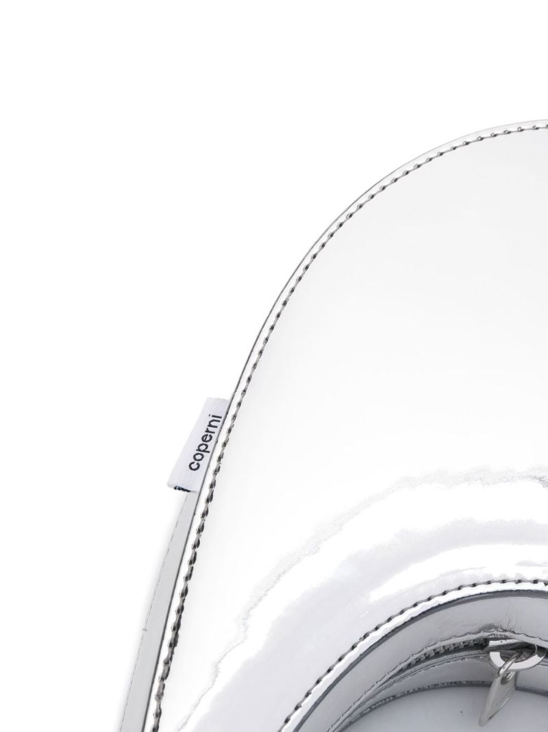 Silver Swipe Mini Metallicized Top Handle Bag