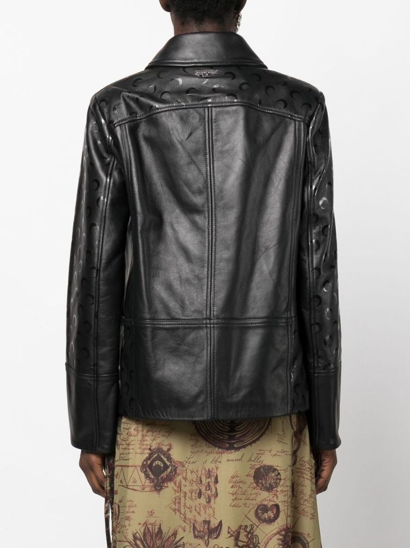 Black Moon Leather Boxy Jacket