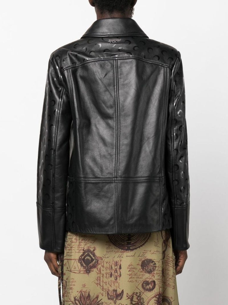 Black Moon Leather Boxy Jacket