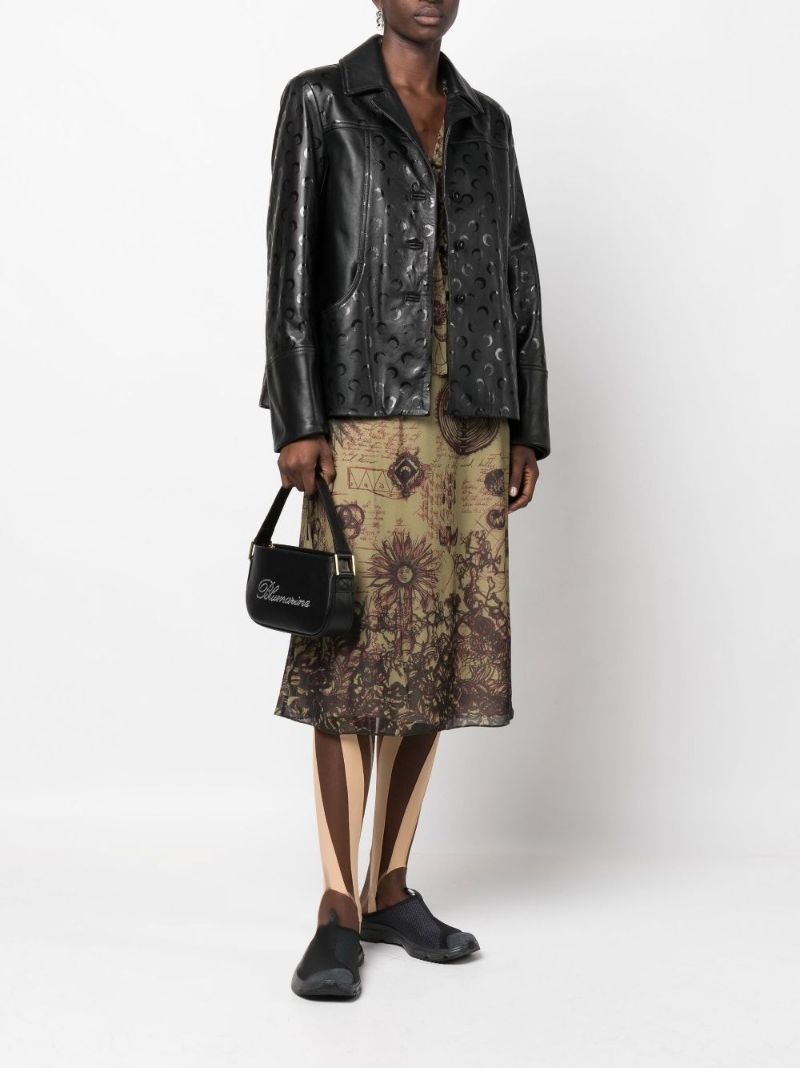 Black Moon Leather Boxy Jacket