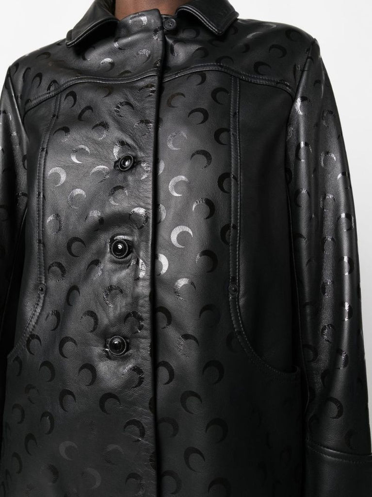 Black Moon Leather Boxy Jacket
