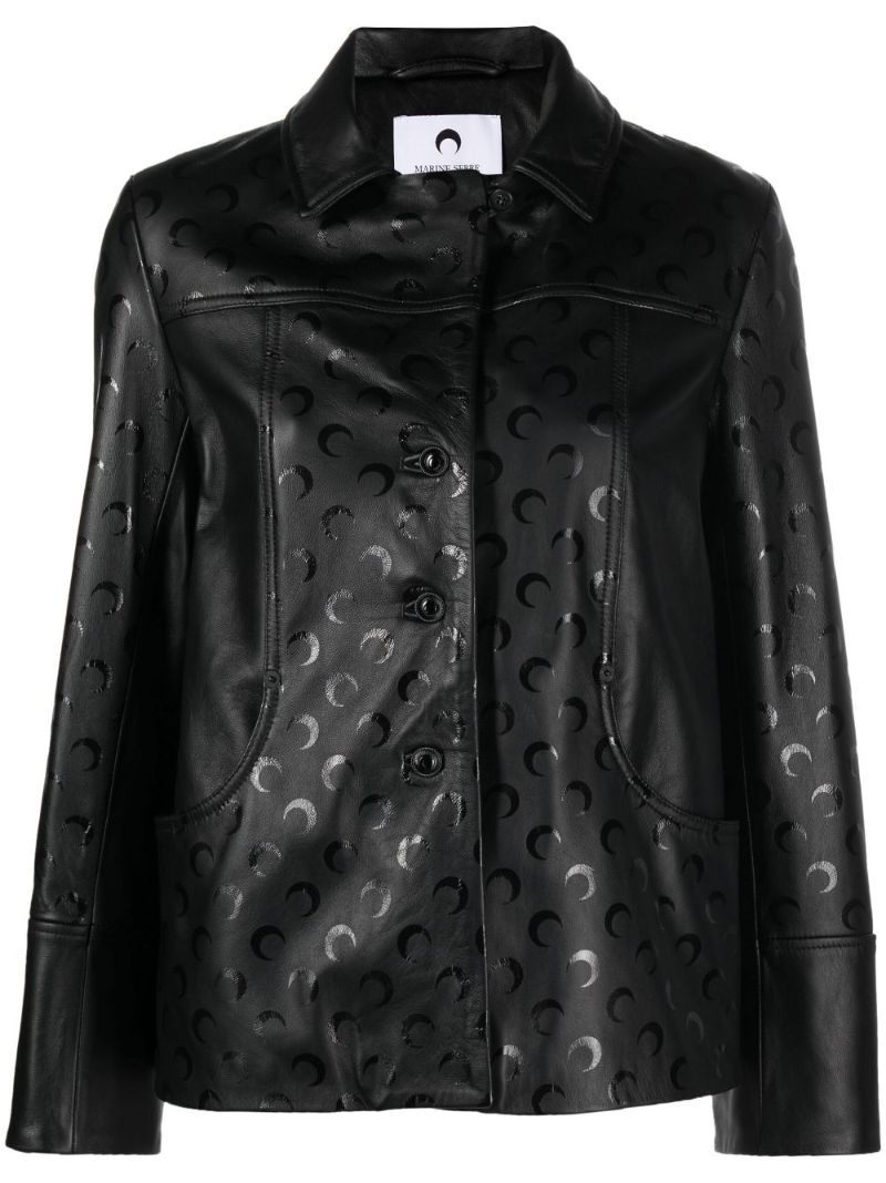Black Moon Leather Boxy Jacket