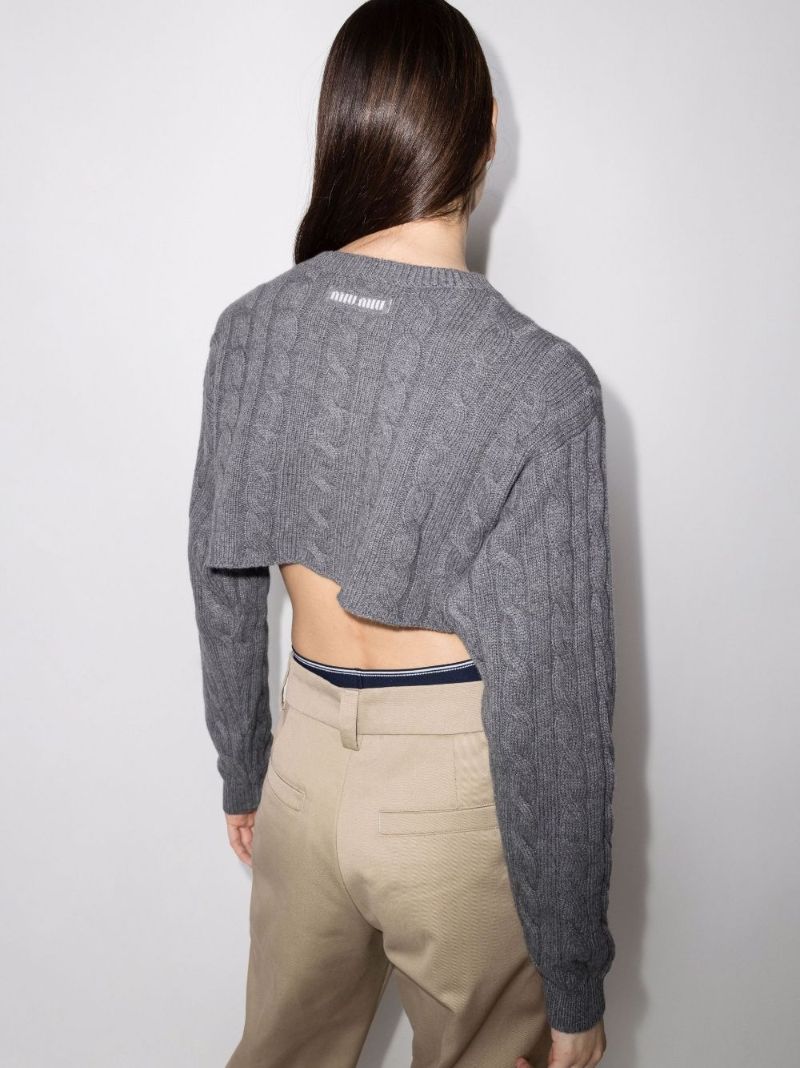 Cable-knit Cropped Cashmere Jumper