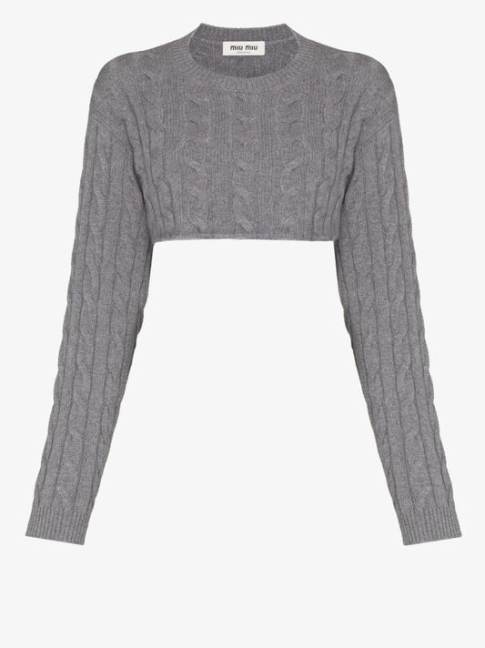 Cable-knit Cropped Cashmere Jumper