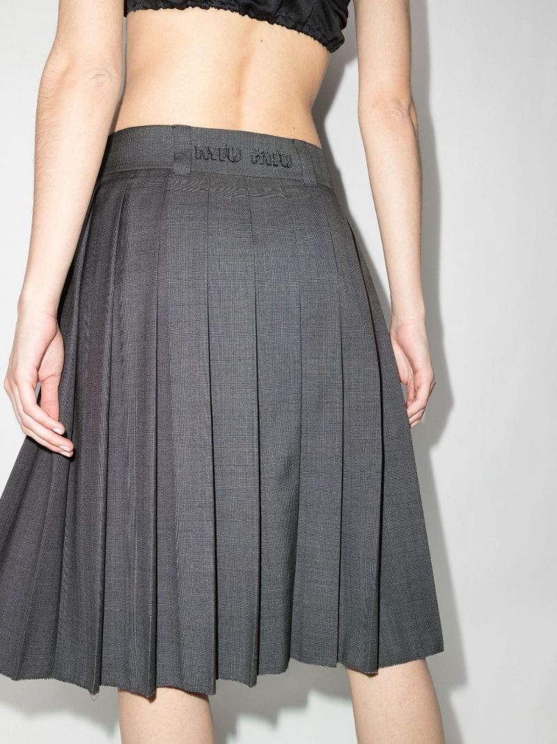 Prince of Wales-check Wool Skirt
