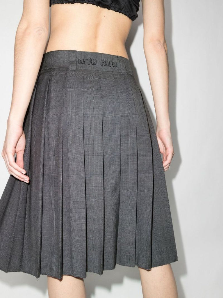 Prince of Wales-check Wool Skirt
