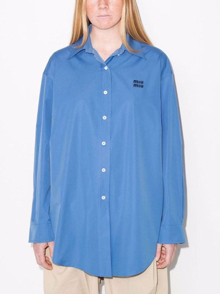 Logo Embroidered Cotton Shirt