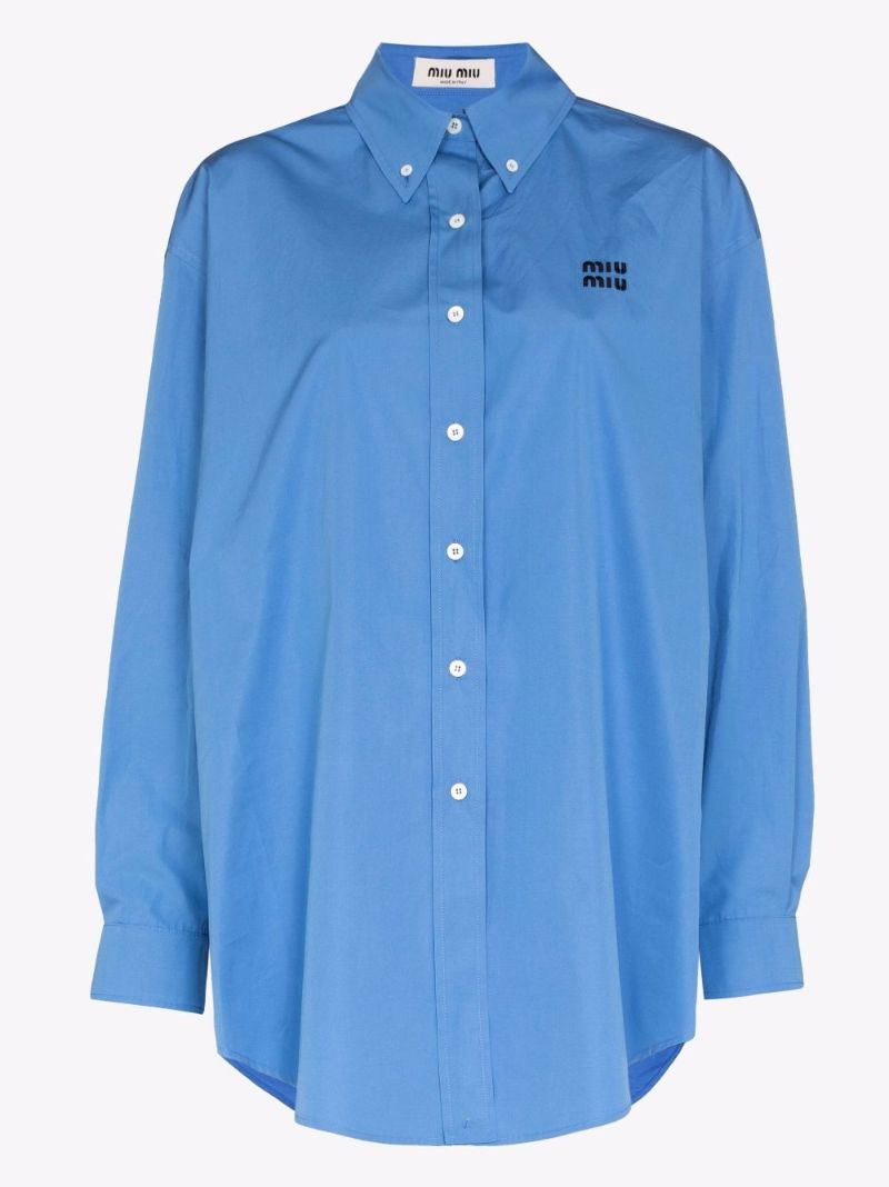 Logo Embroidered Cotton Shirt