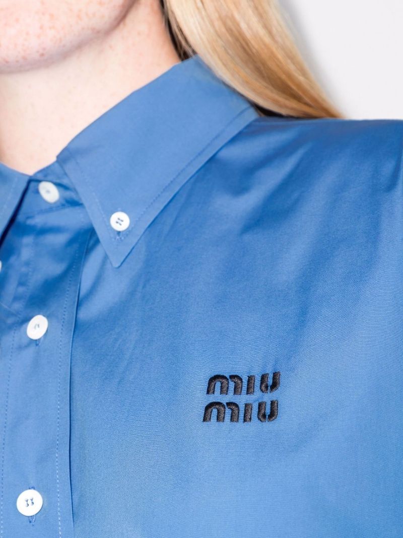 Logo Embroidered Cotton Shirt