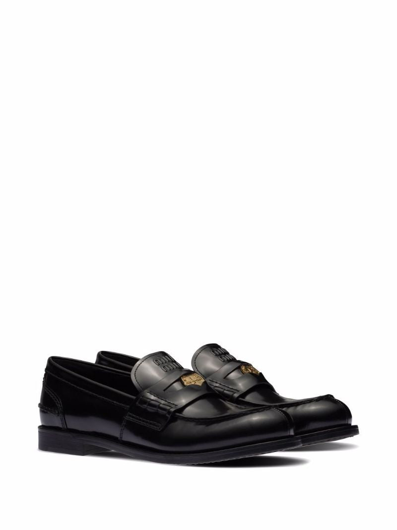 Black Leather Penny Loafers